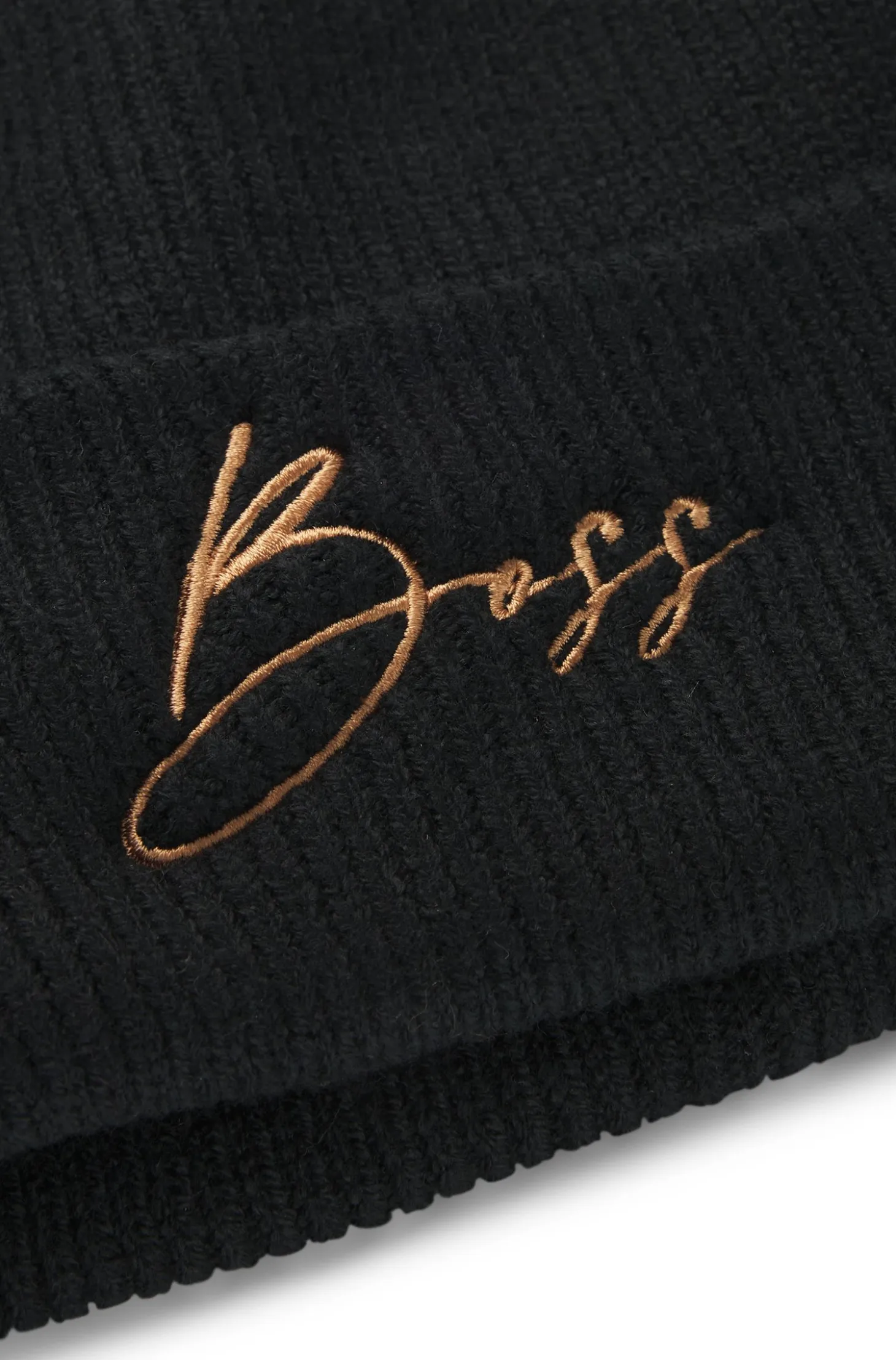 Equestrian ribbed beanie hat with embroidered logo