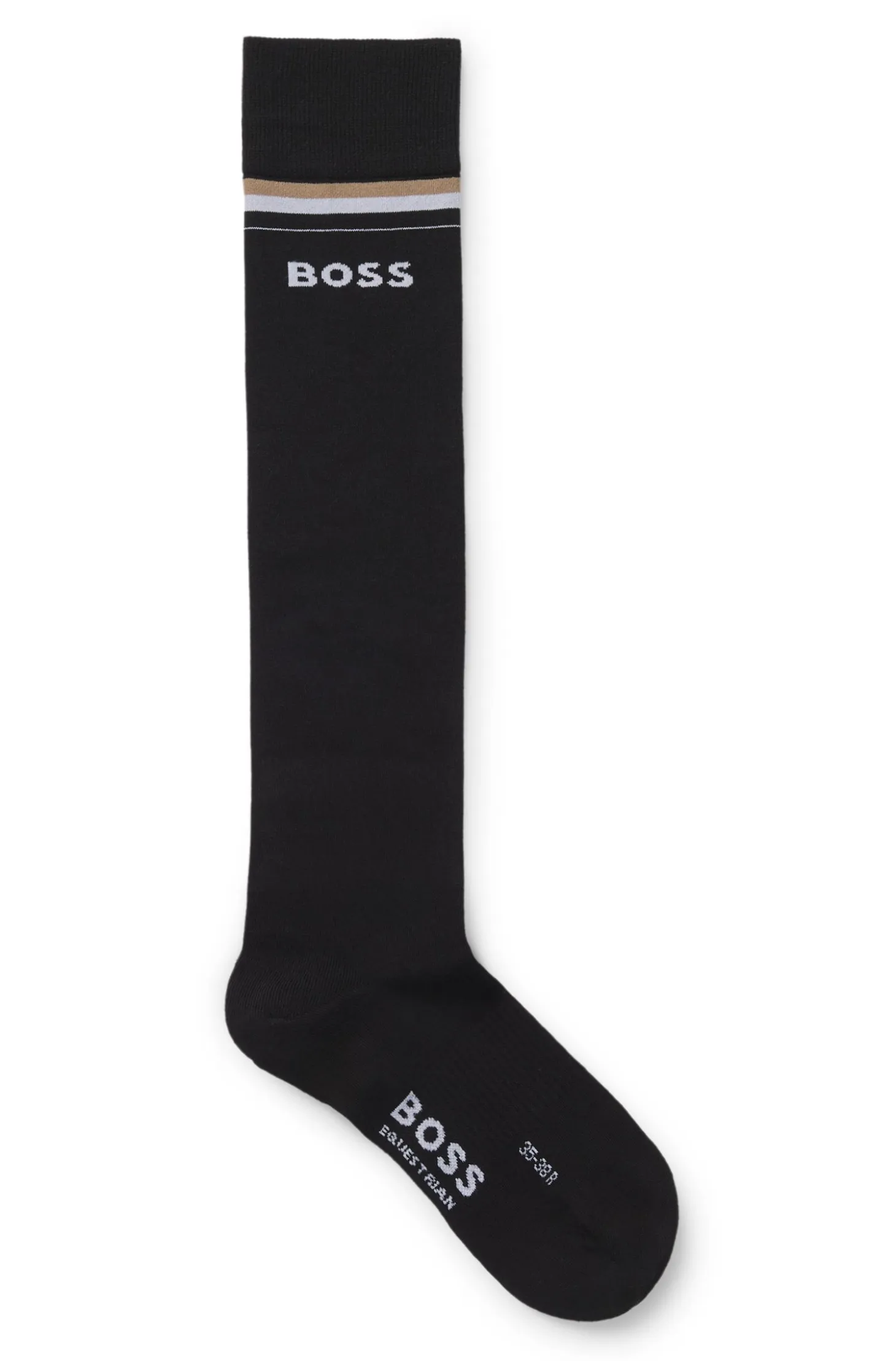 Equestrian riding socks with logo in cotton blend