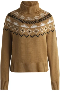 Equestrian rollneck sweater with knitted pattern