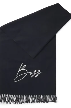 Equestrian scarf with embroidered logo