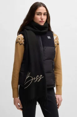 Equestrian scarf with embroidered logo