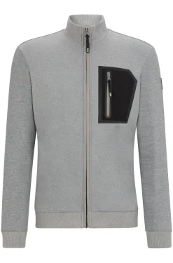 Equestrian second-layer cardigan with zipped chest pocket