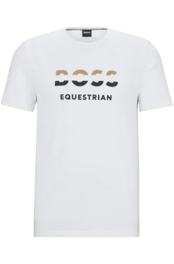 Equestrian short-sleeved stretch-cotton T-shirt with logo