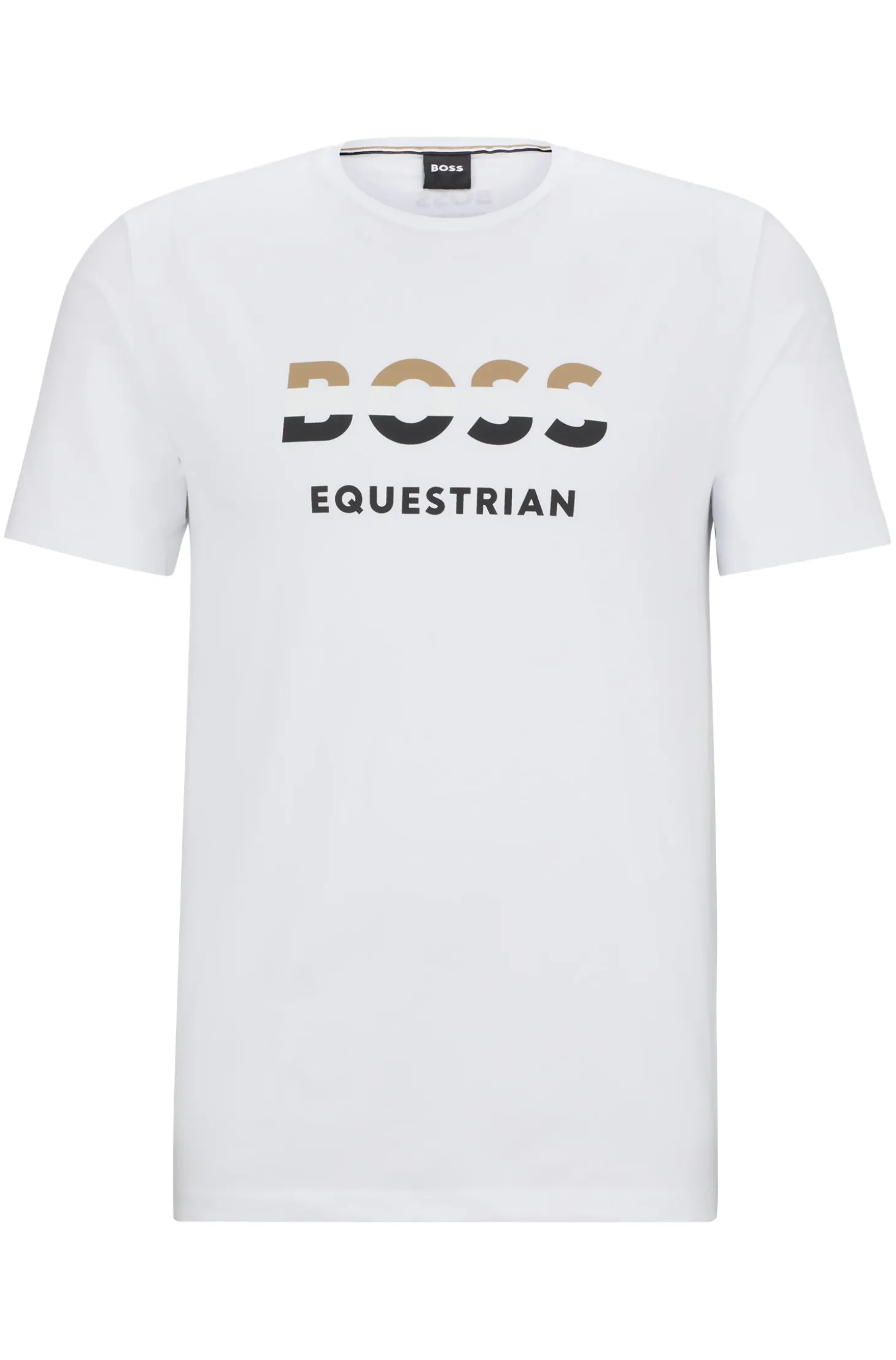 Equestrian short-sleeved stretch-cotton T-shirt with logo