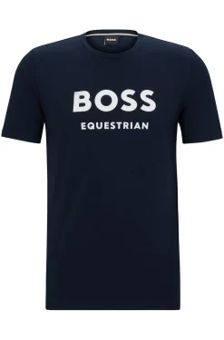 Equestrian short-sleeved stretch-cotton T-shirt with logo