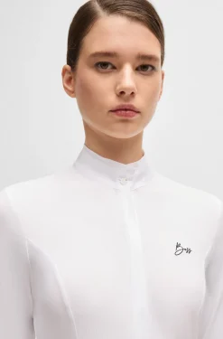 Equestrian show blouse with four-way stretch