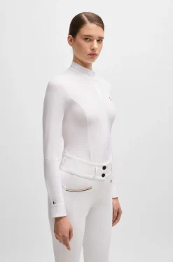 Equestrian show blouse with four-way stretch