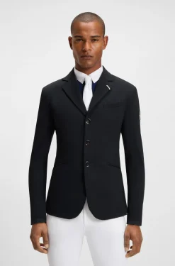 Equestrian show jacket in perforated stretch fabric