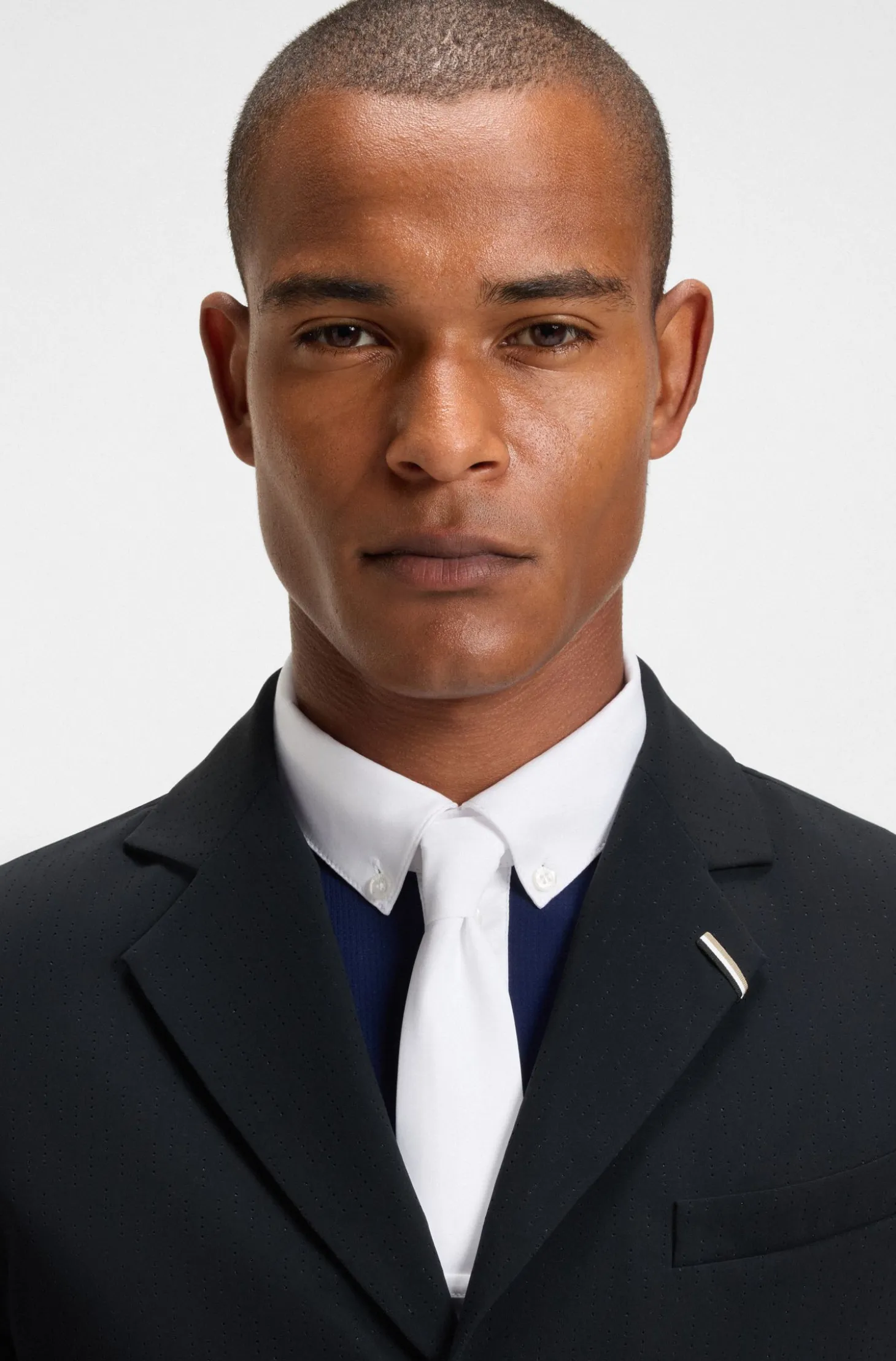 Equestrian show jacket in perforated stretch fabric