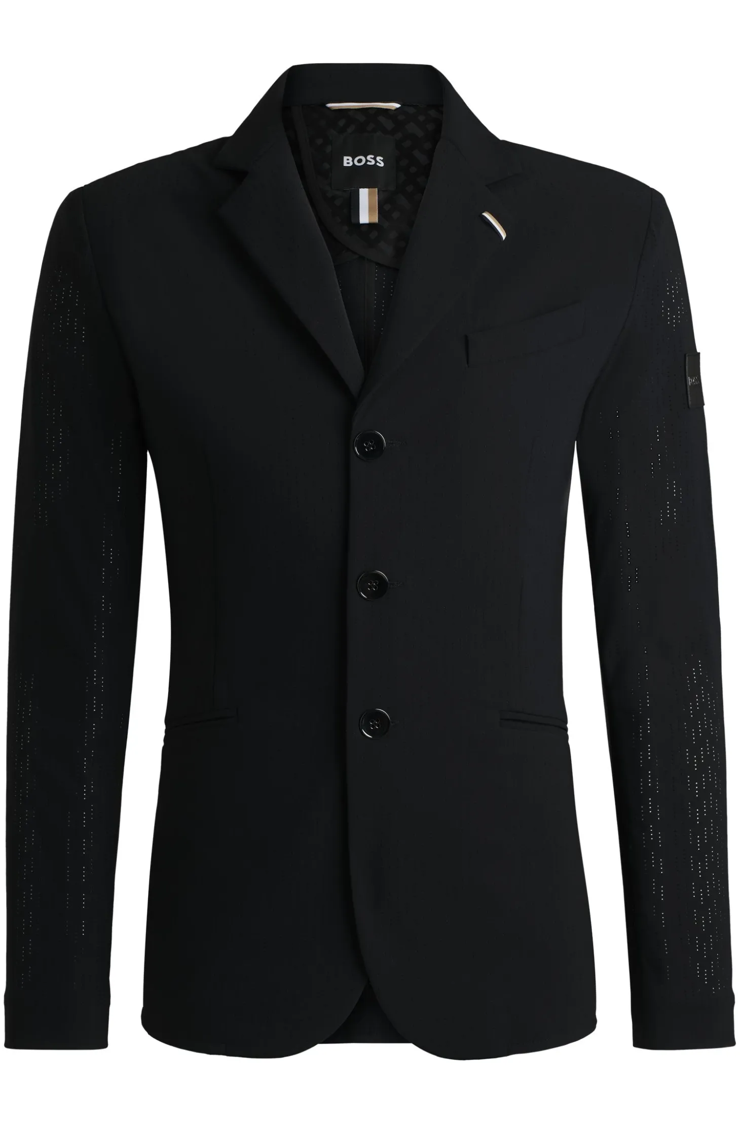 Equestrian show jacket in perforated material