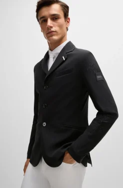 Equestrian show jacket in perforated material