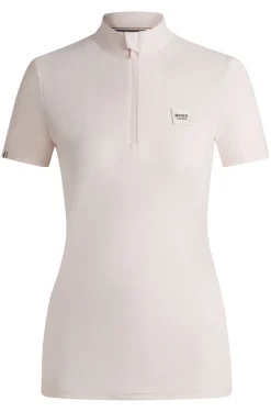Equestrian show shirt in ribbed stretch fabric