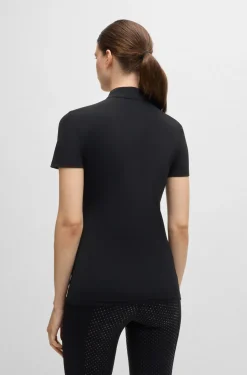 Equestrian show shirt in ribbed stretch fabric