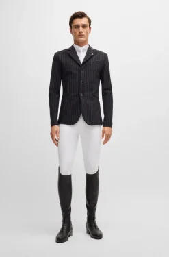 Equestrian show shirt in stretch piqué