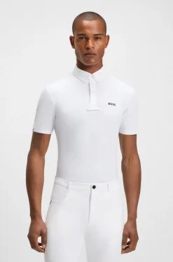 Equestrian show shirt in super-stretch material