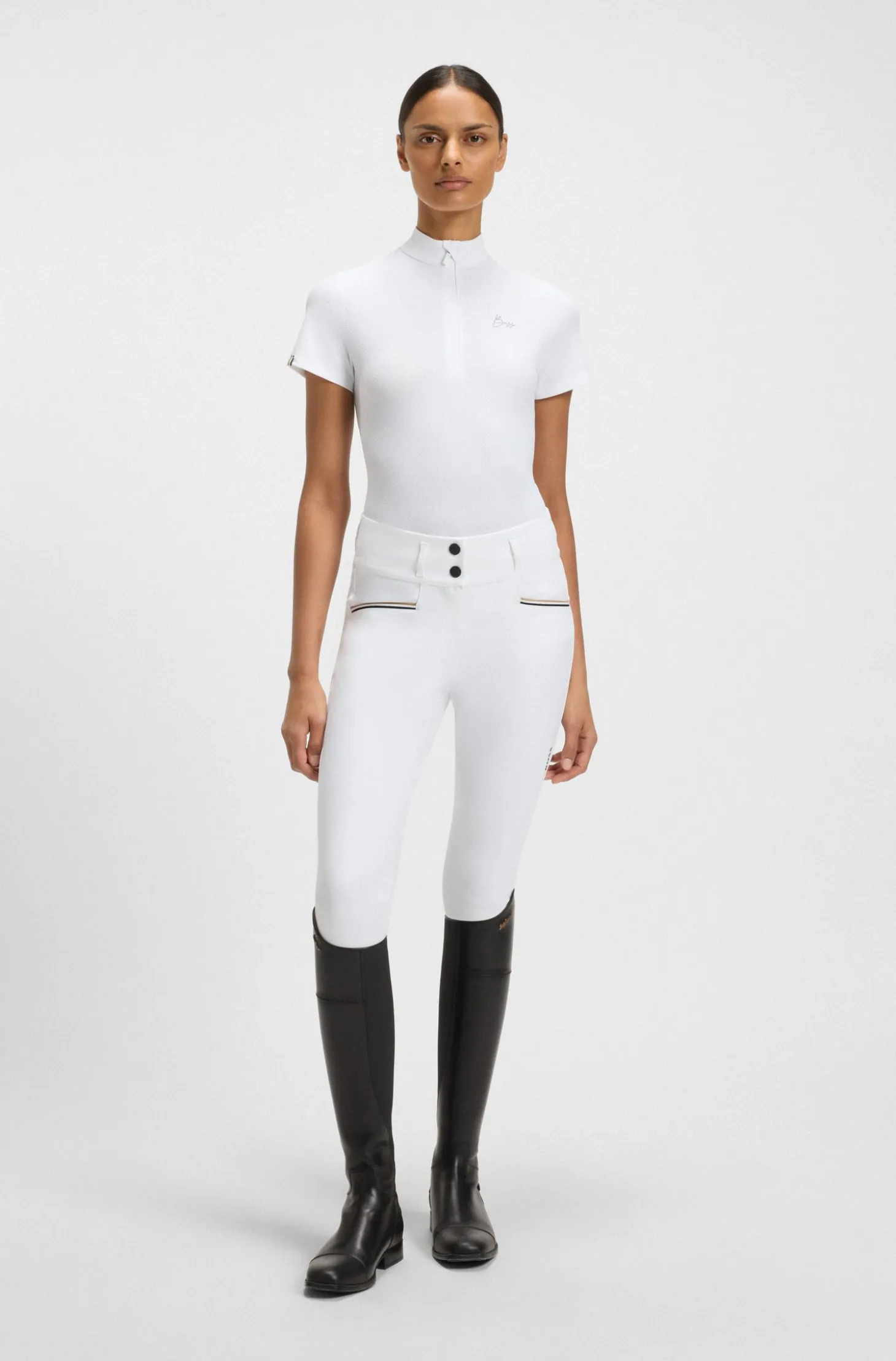 Equestrian show shirt in super-stretch material