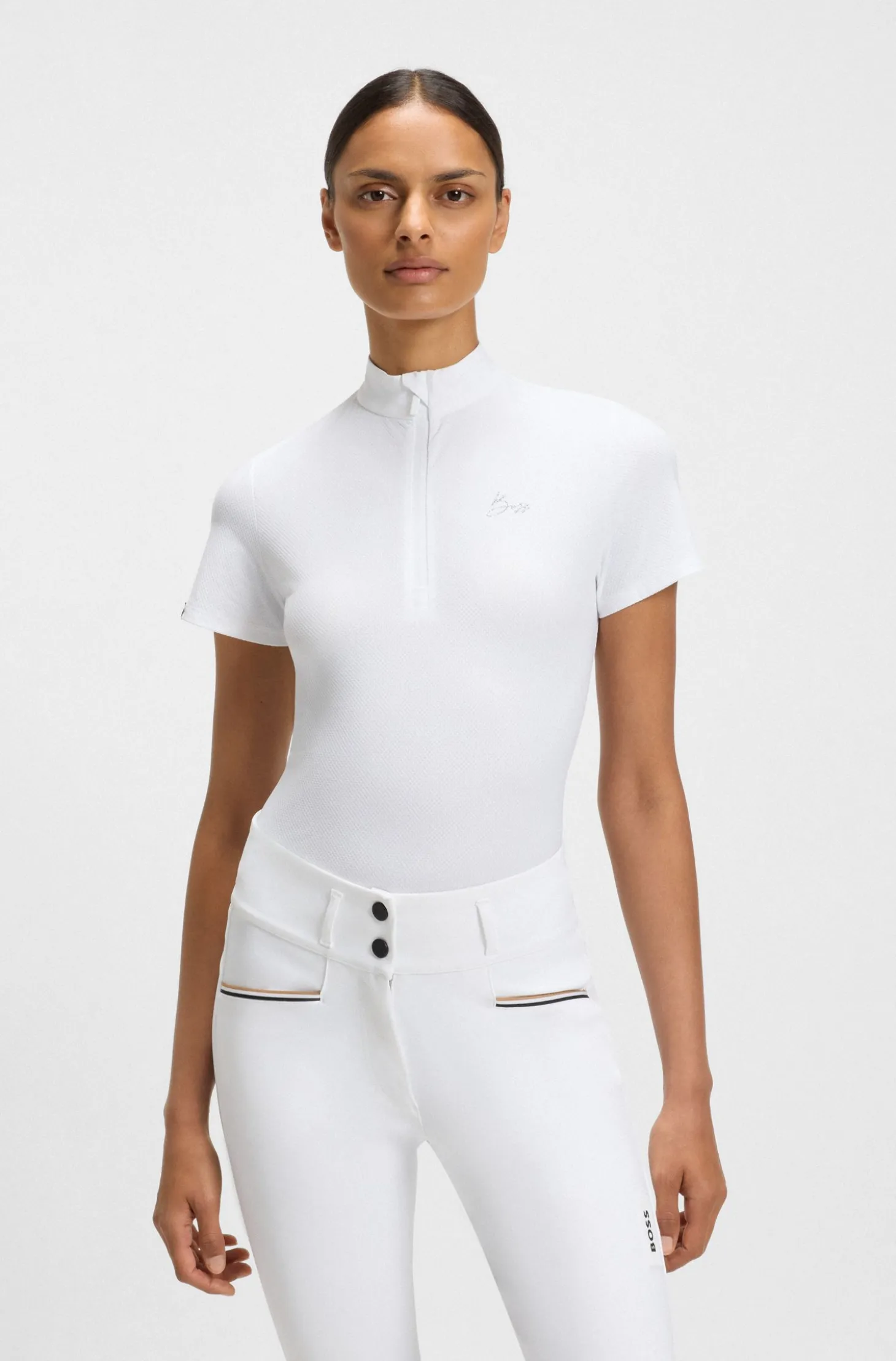 Equestrian show shirt in super-stretch material