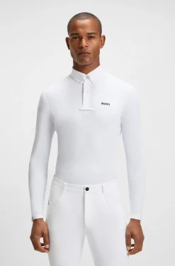 Equestrian show shirt in super-stretch material