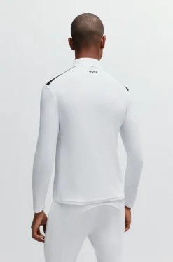 Equestrian show shirt with shoulder inserts and logo