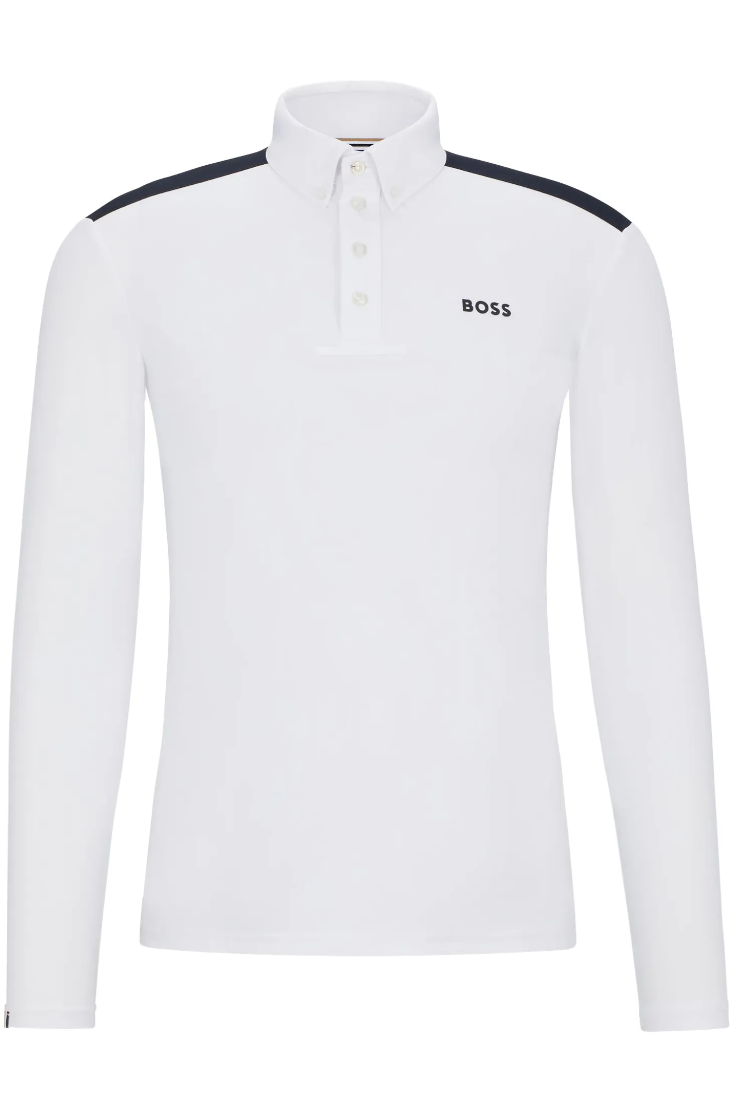 Equestrian show shirt with shoulder inserts and logo