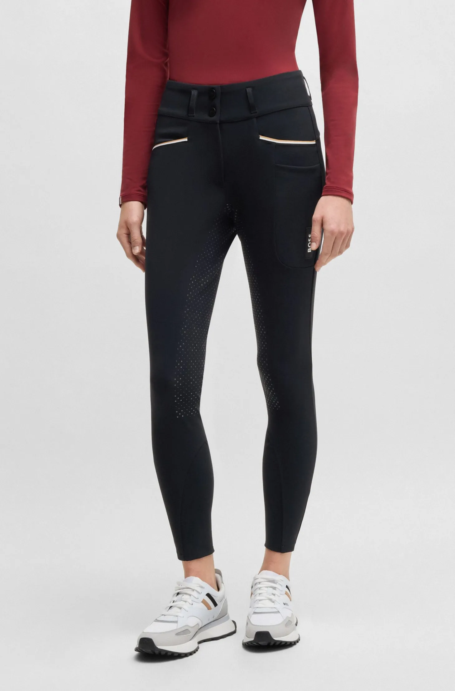 Equestrian slim-fit breeches with full grip