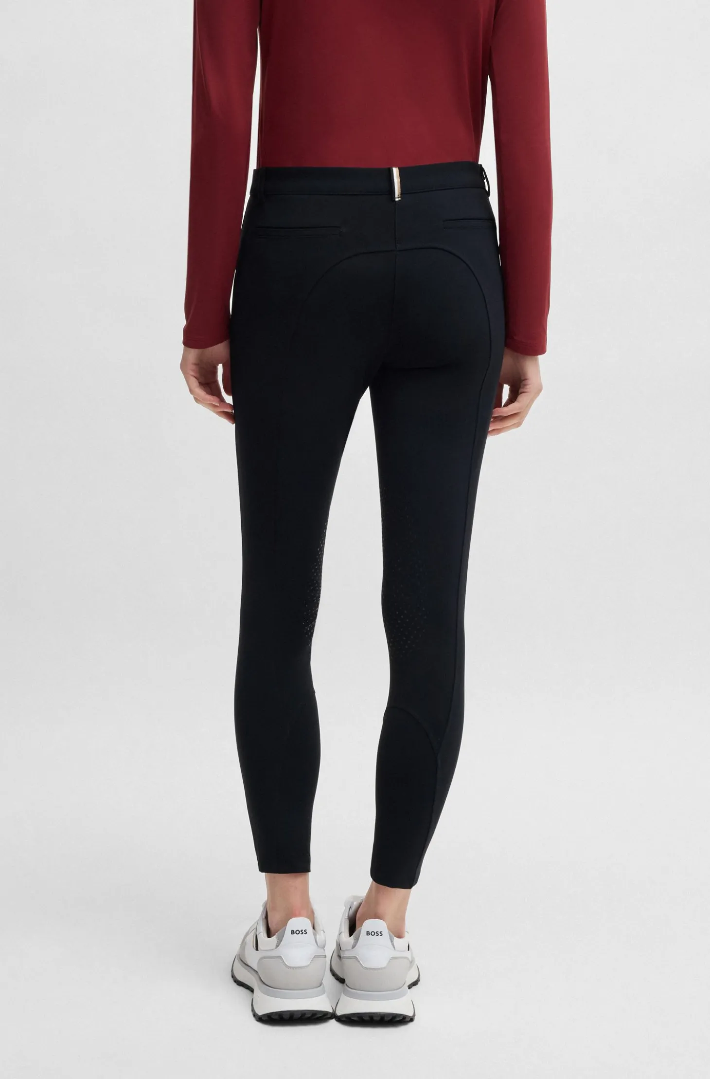 Equestrian slim-fit breeches with knee grip