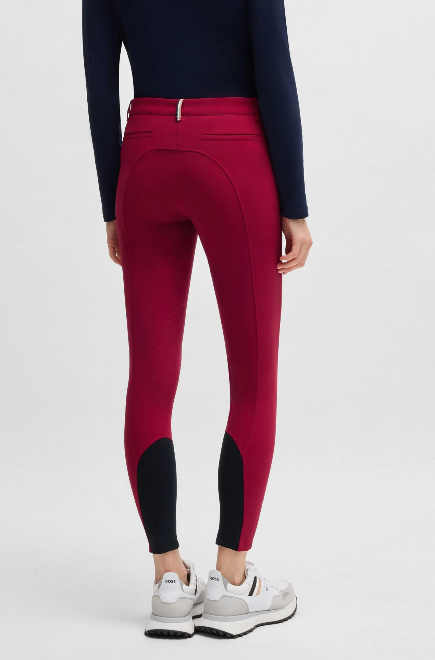 Equestrian slim-fit breeches with knee grip