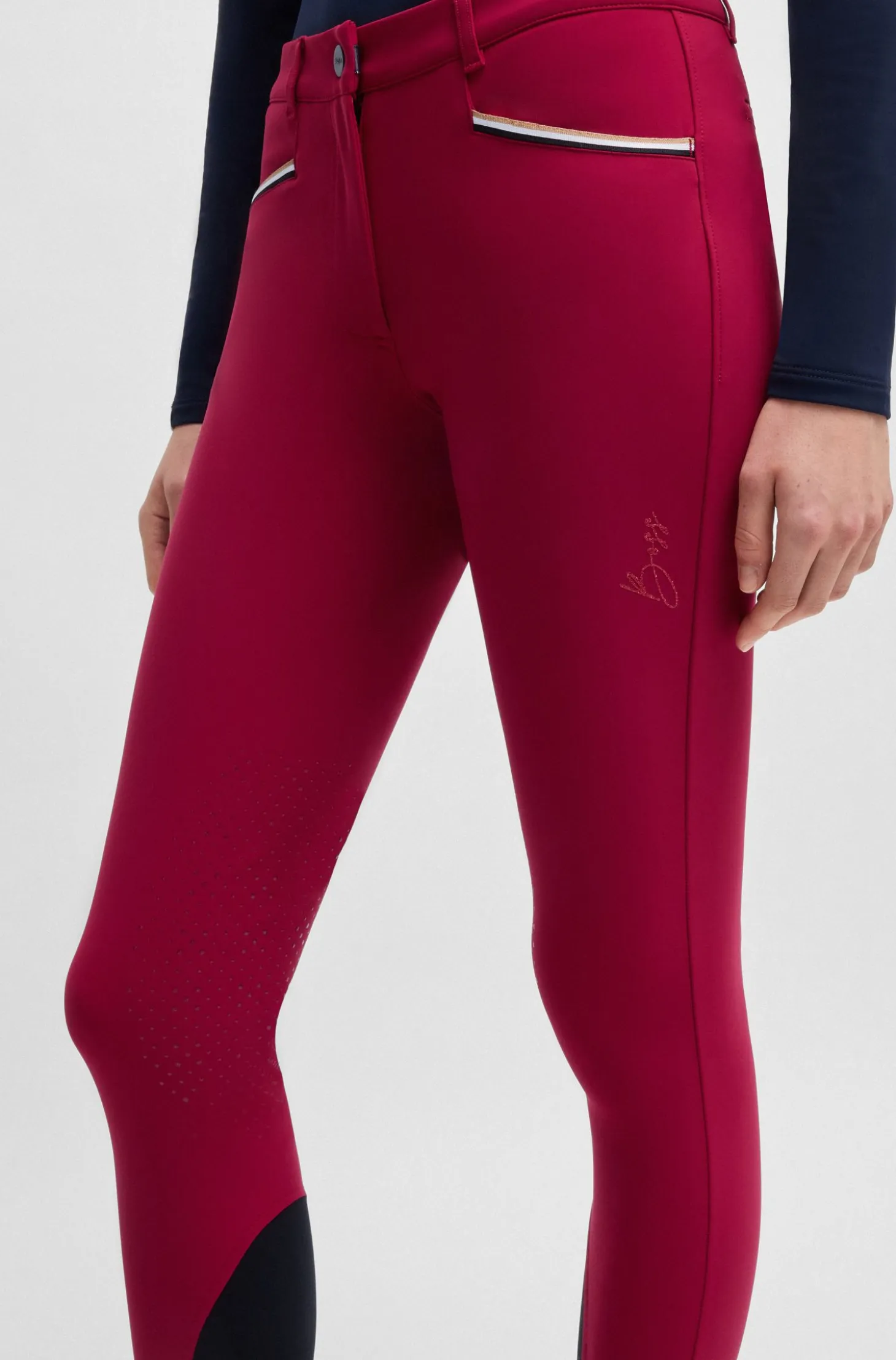 Equestrian slim-fit breeches with knee grip