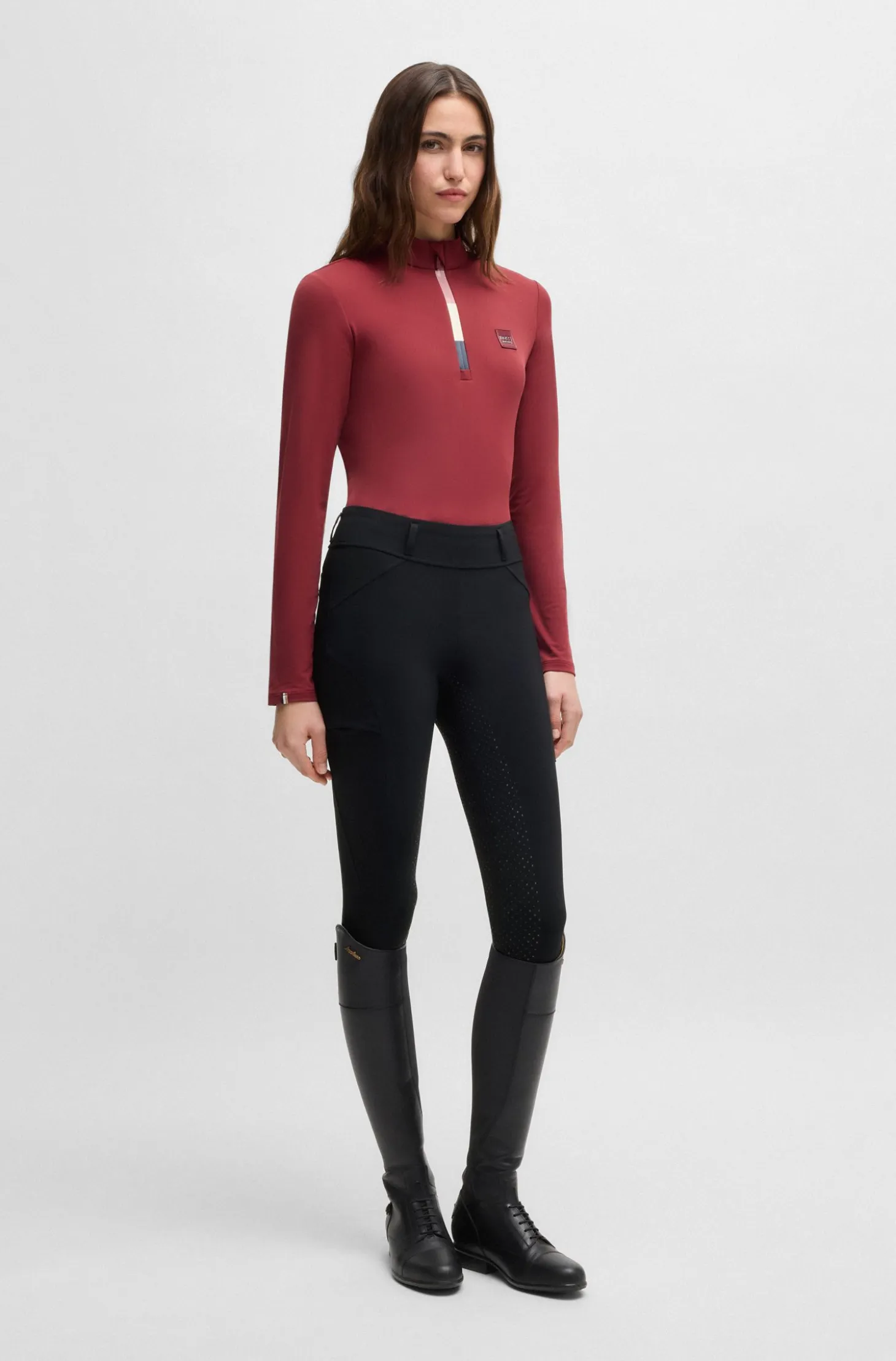 Equestrian slim-fit riding leggings with full grip