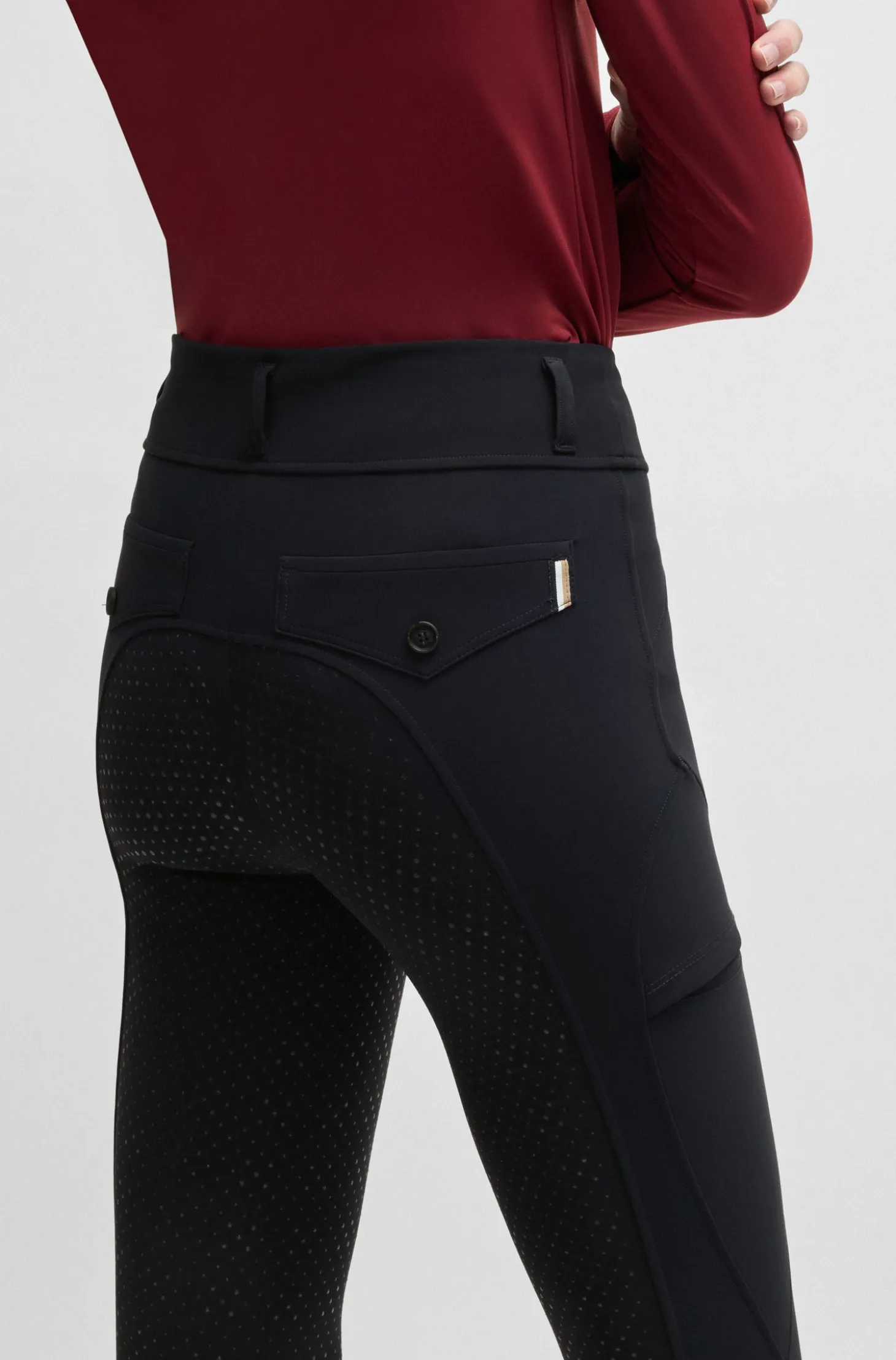 Equestrian slim-fit riding leggings with full grip