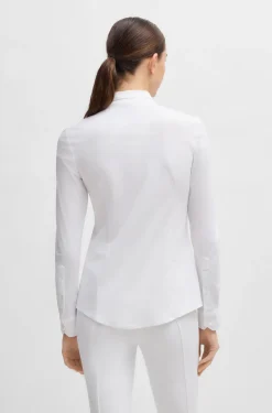 Equestrian slim-fit show blouse with crystal trims