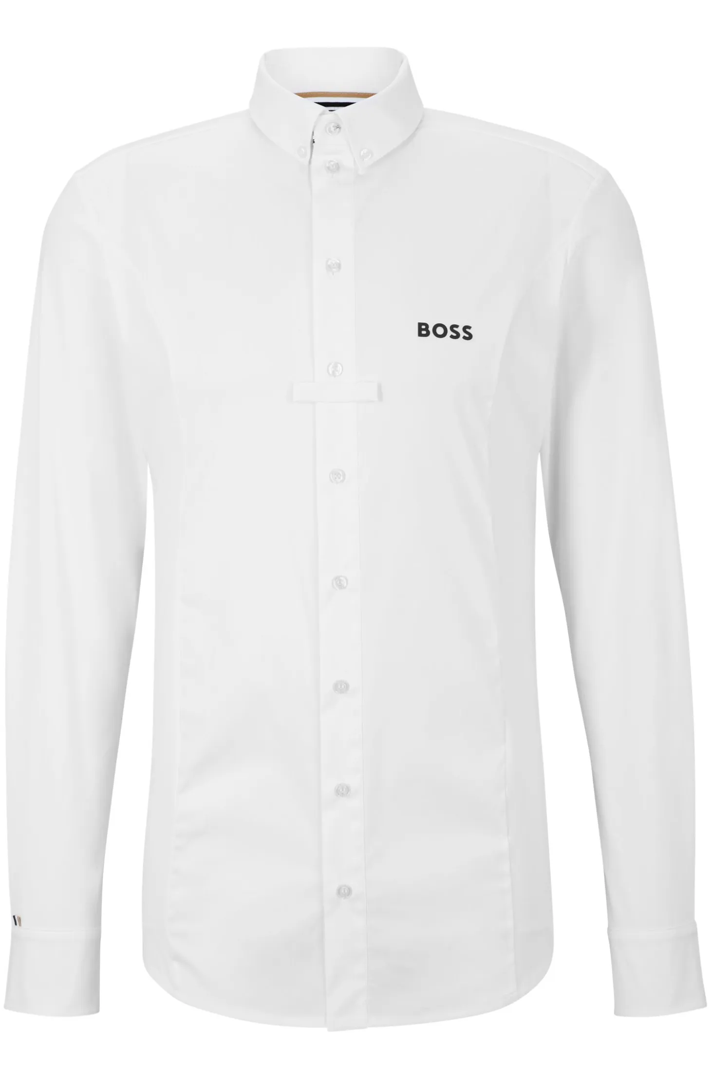 Equestrian slim-fit show shirt in mixed materials