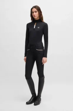 Equestrian slim-fit training shirt in super-stretch fabric
