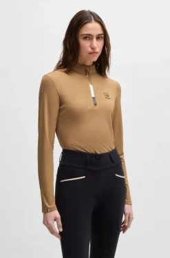 Equestrian slim-fit training shirt in super-stretch fabric