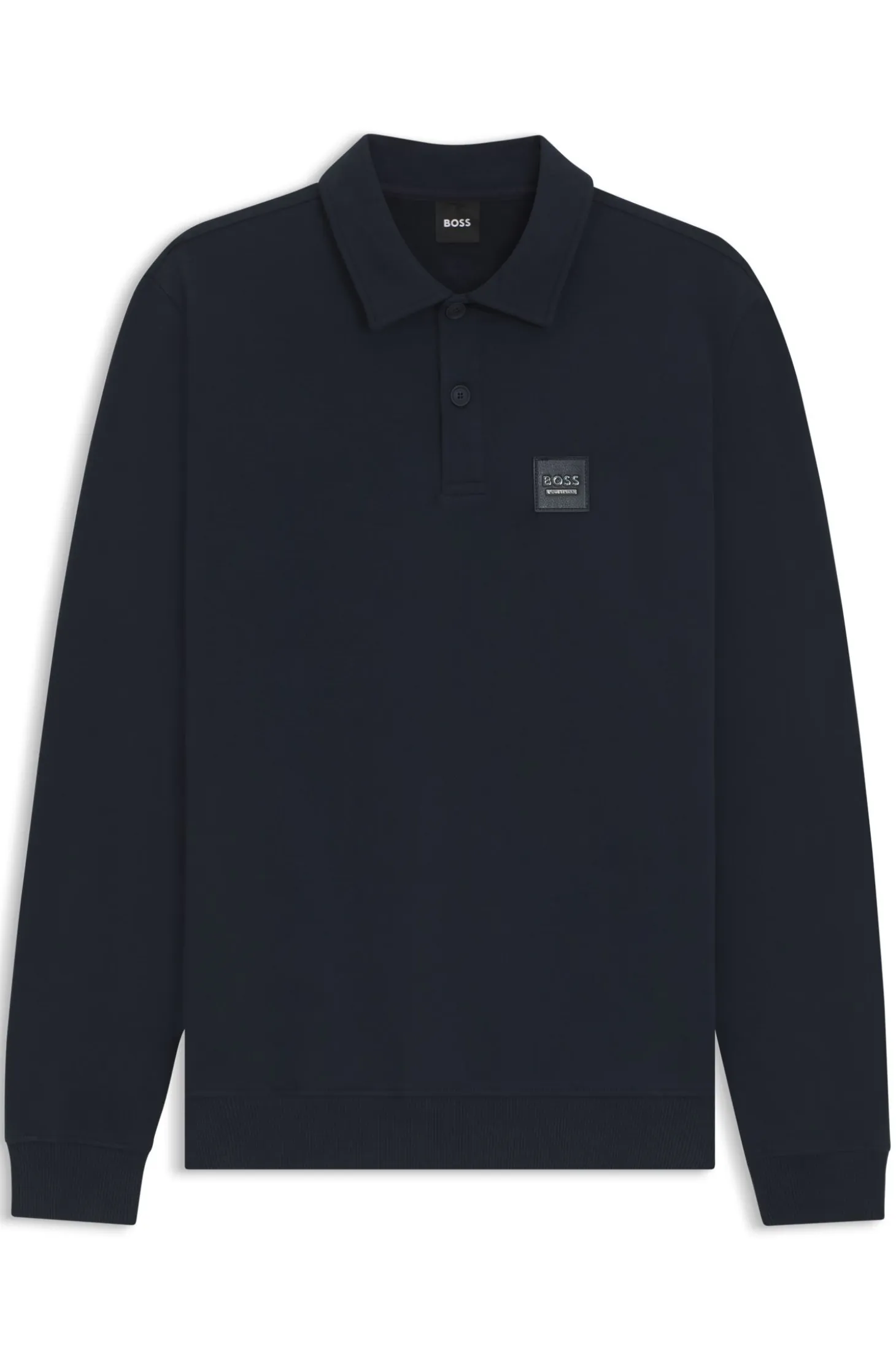 Equestrian stretch-cotton knit polo with logo patch