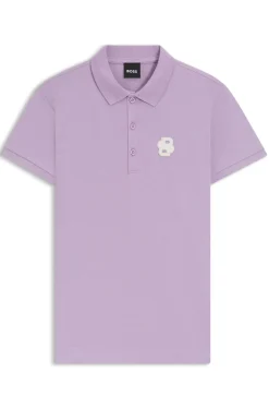 Equestrian stretch-cotton polo shirt with Double B monogram