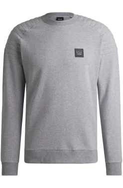 Equestrian stretch-cotton sweatshirt with shoulder stitching