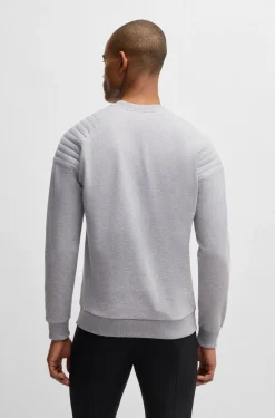 Equestrian stretch-cotton sweatshirt with shoulder stitching