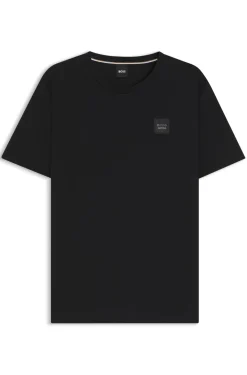 Equestrian stretch-cotton T-shirt with logo patch