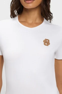 Equestrian stretch-cotton T-shirt with Double B monogram