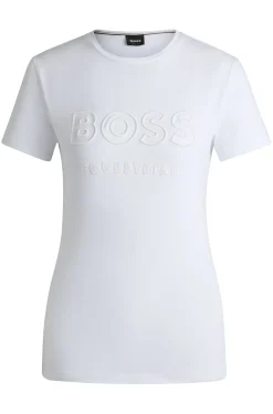 Equestrian stretch-cotton T-shirt with embroidered logo