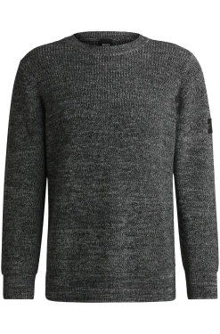 Equestrian sweater in a melange knit