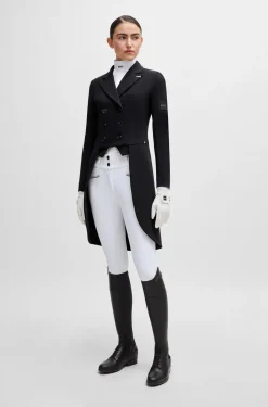 Equestrian tailcoat with adjustable tail weights
