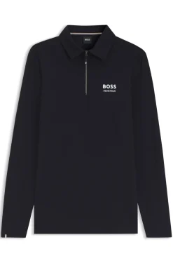 Equestrian training polo shirt in power-stretch material