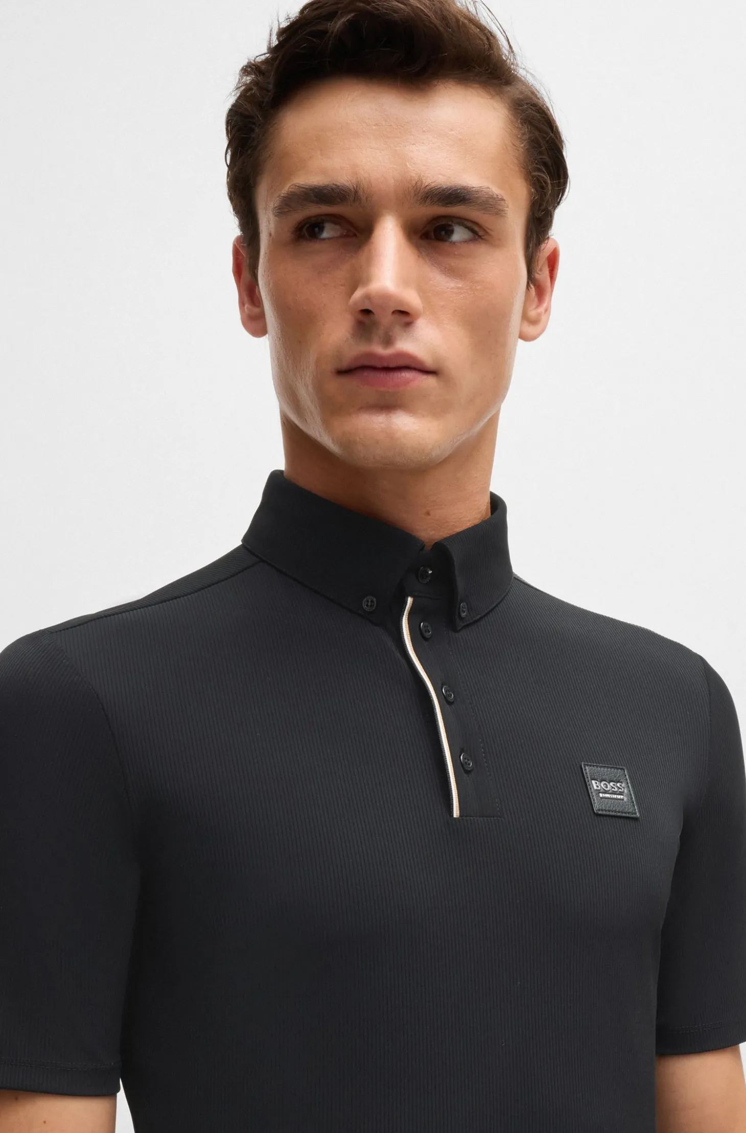 Equestrian training shirt in stretch piqué
