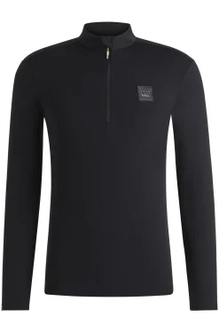 Equestrian training shirt in stretch fabric with zip placket
