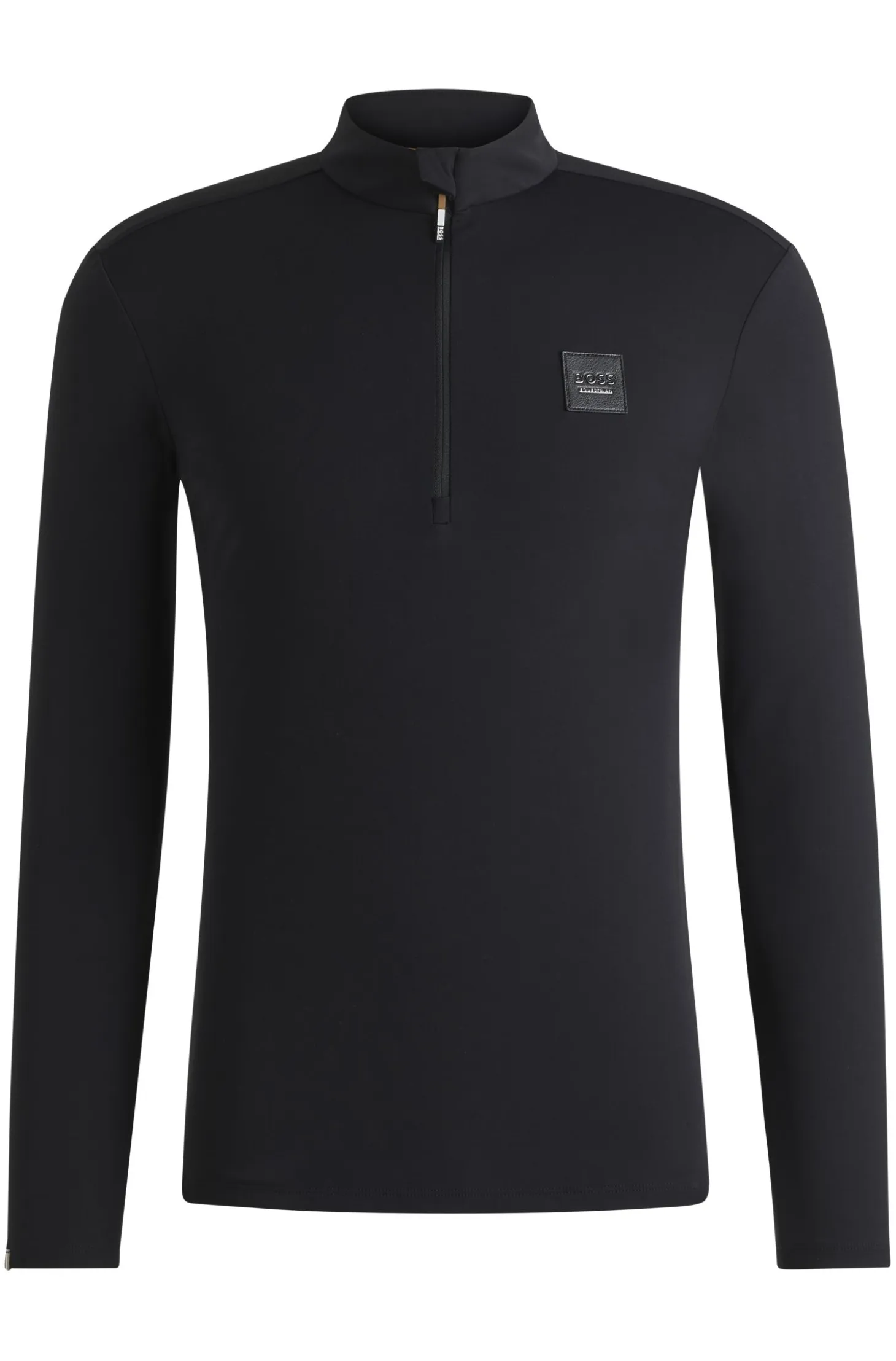 Equestrian training shirt in stretch fabric with zip placket