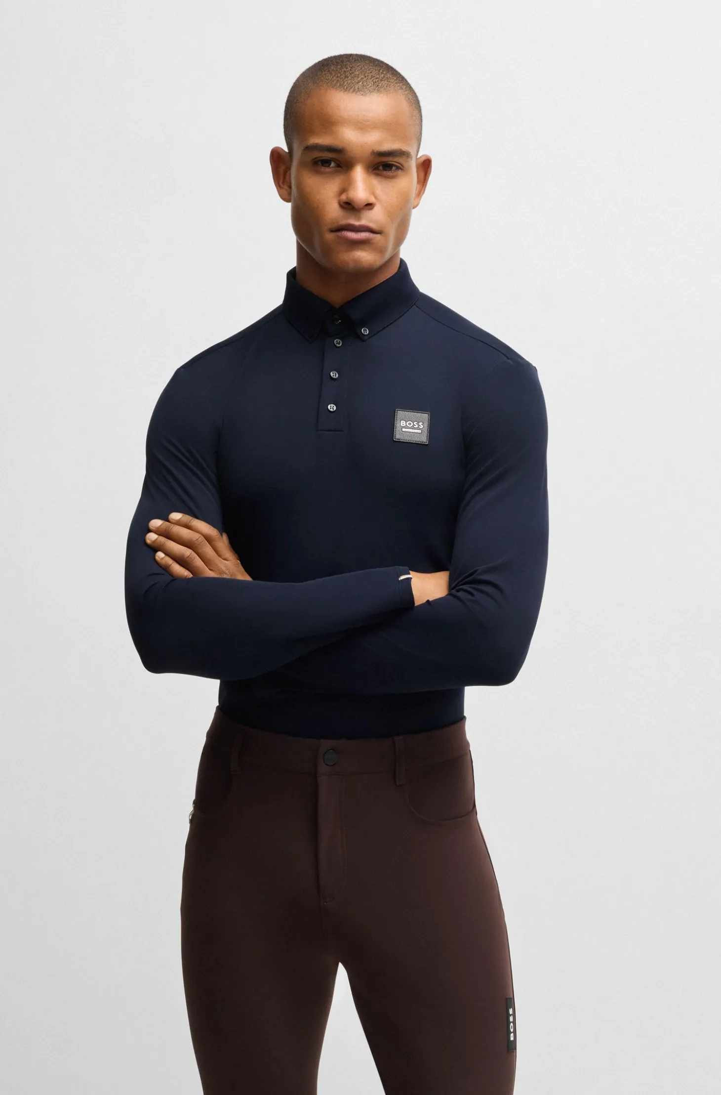 Equestrian training shirt in breathable stretch fabric