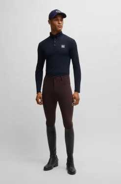 Equestrian training shirt in breathable stretch fabric