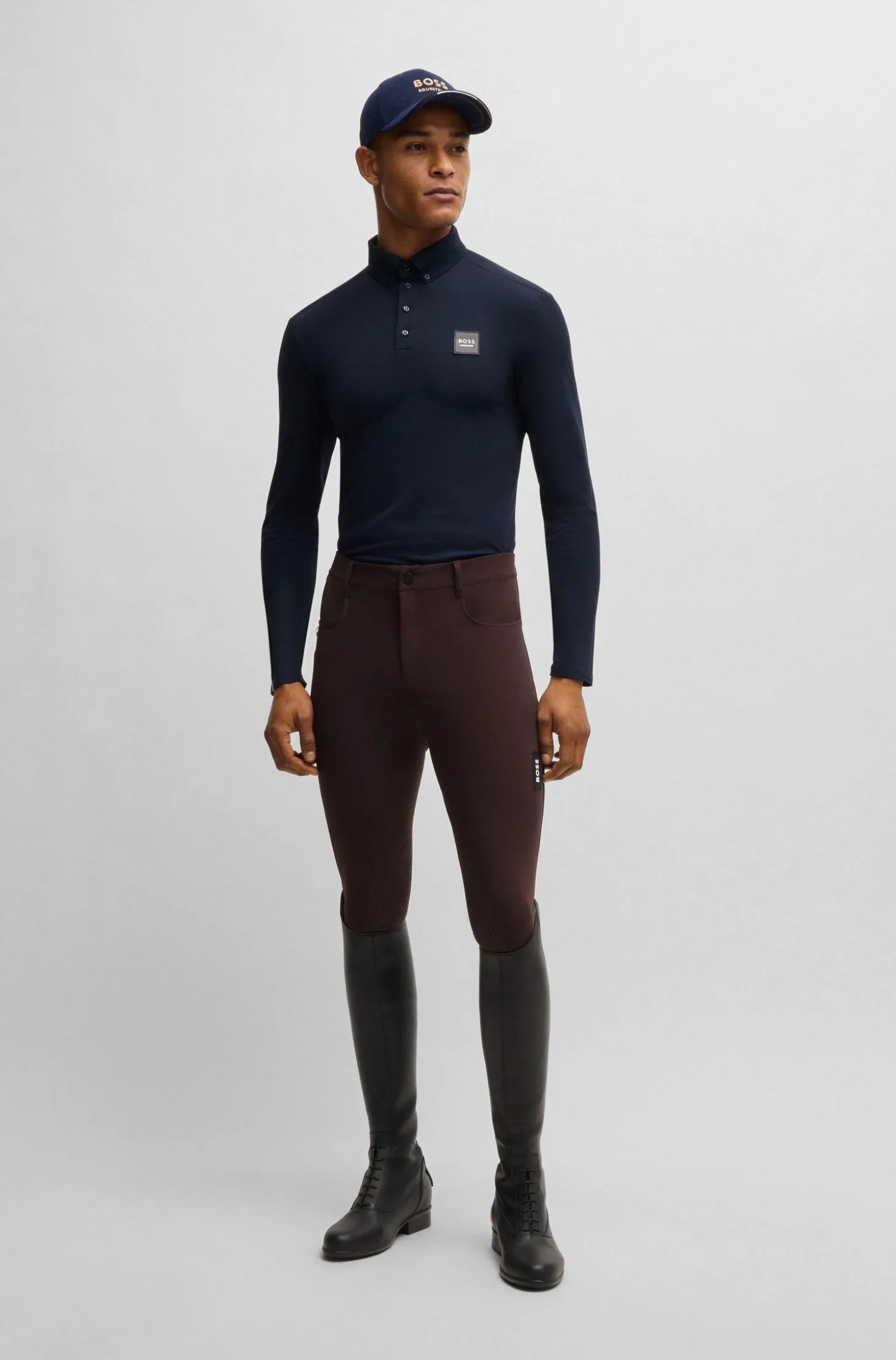 Equestrian training shirt in breathable stretch fabric
